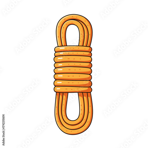 Coiled rope with wooden texture for outdoor use