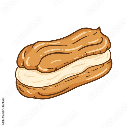 Pecan nut with creamy filling on a white background for desserts