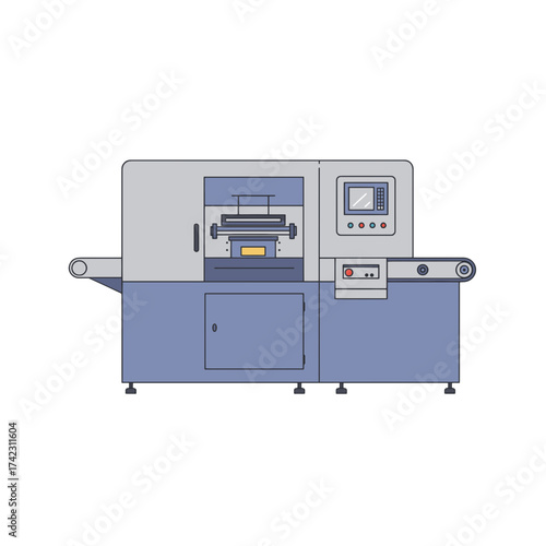 industrial machinery with control panel for manufacturing process