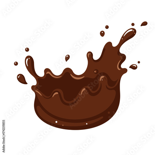 Chocolate splash with dynamic movement and realistic details