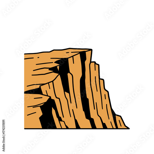 mountain cliff with steep slopes and rocky formations