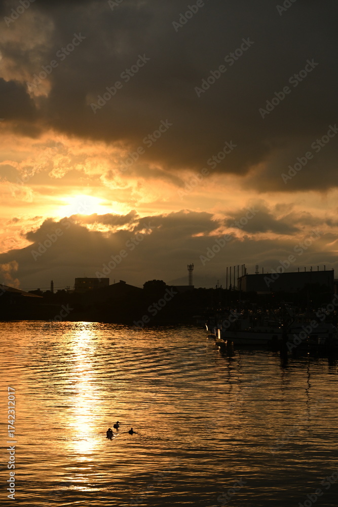 Naklejka premium 港町の朝（新潟県）