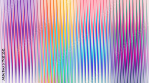 Abstract vertical lines with rainbow gradient effect and soft focus