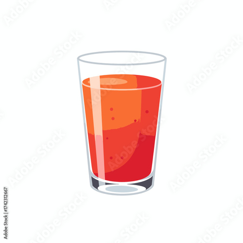 Glass of red fruit juice with citrus slices