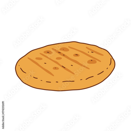 Grilled potato with grill marks on a white background for food presentation