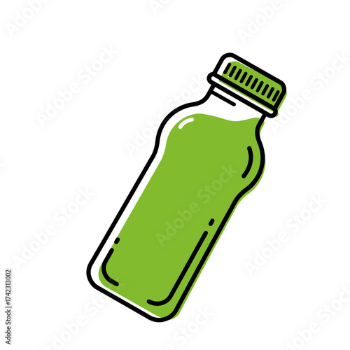 medicine bottle with green liquid for healthcare and medical supplies