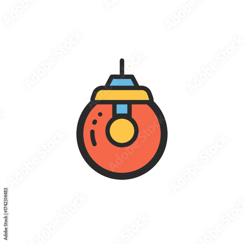 Fishing float with bright colors for marine fishing and decor