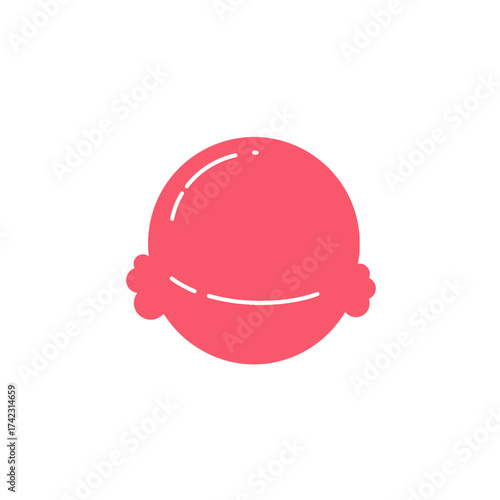 Minimal pink smiling face with cheeks for social media