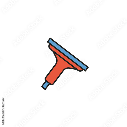 Cleaning squeegee tool with handle and flexible blade