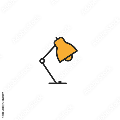 Desk lamp with adjustable arm and shade in minimalist style