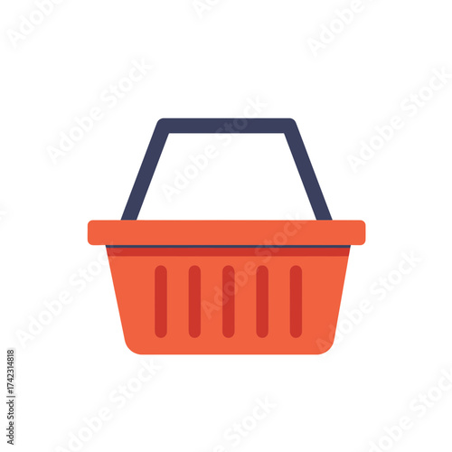 Shopping basket with handle for retail and grocery use