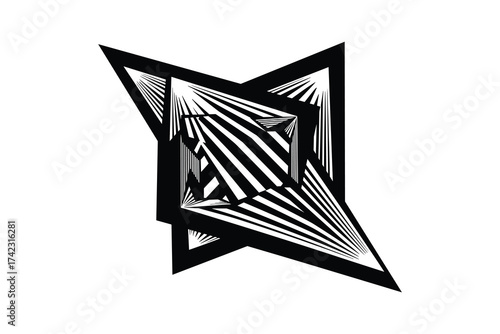 Abstract geometric star shape with lines