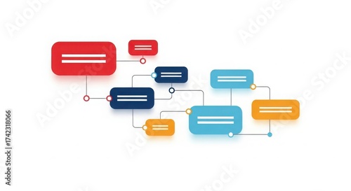 Abstract flowchart diagram flat design vector illustration for business presentation and infographic