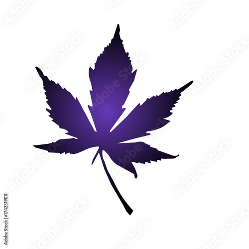 Purple Leaf Silhouette Gradient Color 