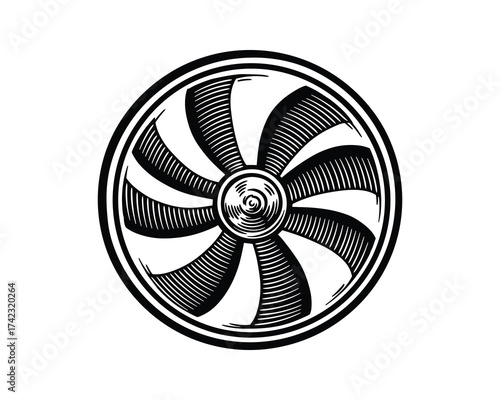 Black and White Fan Blade Design