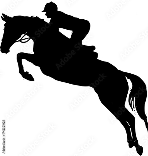 horse and rider vector 