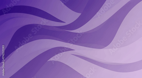 Elegant abstract background featuring smooth, flowing purple waves and shapes with a subtle gradient effect. Modern vector illustration for creative design