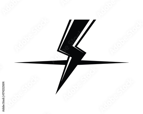Stylized lightning bolt with horizontal line