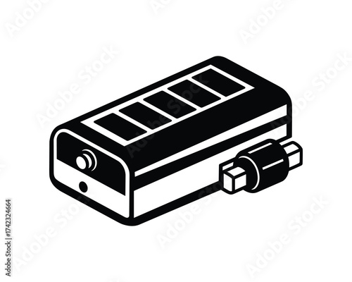 Power bank with solar panels illustration