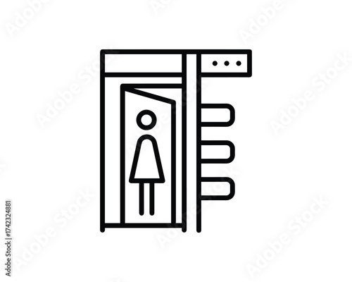 female toilet cubicle icon