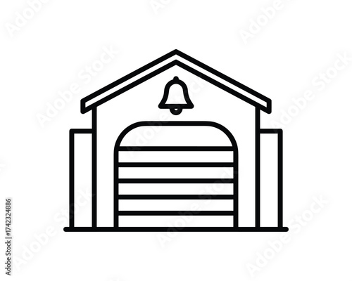 Fire station line icon