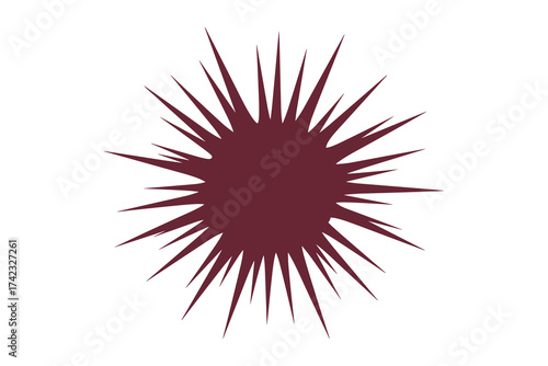 Maroon spiky abstract shape