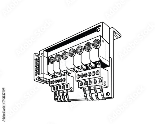 Industrial Electronic Module Line Drawing