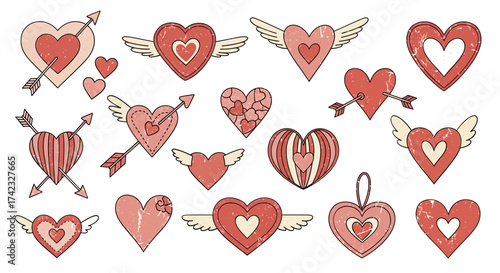 Hearts love valentine's day romance affection feelings emotions relationships dating wedding anniversary celebration decoration design art illustration graphic symbol icon element pattern background t