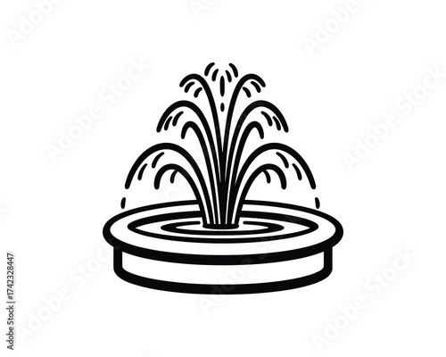 Water fountain line art icon