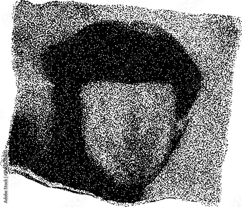 Abstract Stippled Portrait of a Person's Head and Shoulders