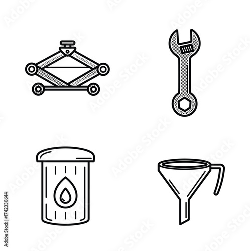 Car Maintenance Tools Icons