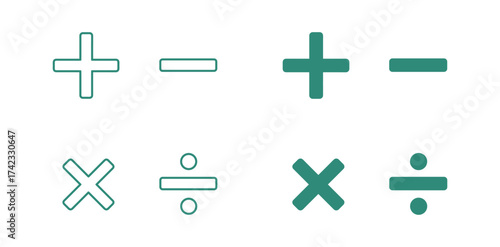 Basic math operations symbols