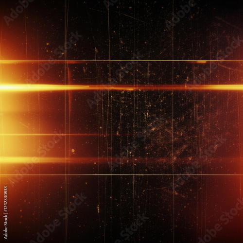 Fiery abstract light streaks with vintage film grain texture