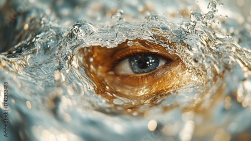 Wallpaper Mural Human Eye Surrounded by Splashing Water Torontodigital.ca