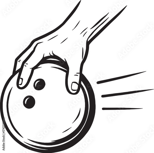 Hand throwing bowling ball forward