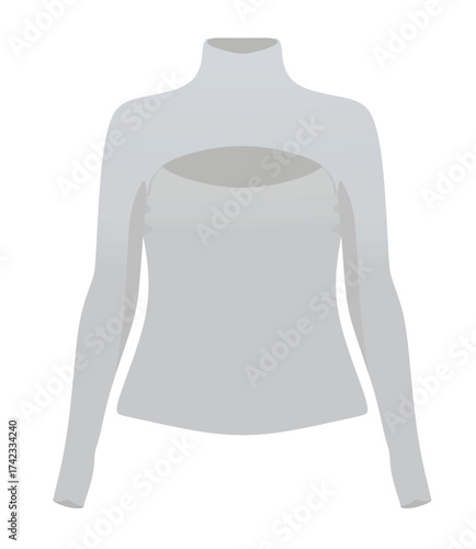 Open chest t shirt. vector	