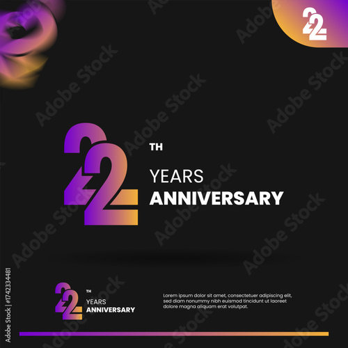 22nd anniversary logo design