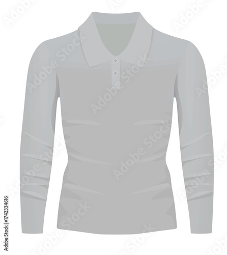Grey long sleeve t shirt. vector illustration	
