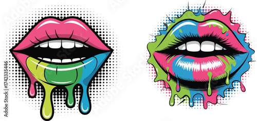 Pop Art Lips with melting color