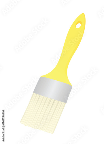 Yellow paint brush. vector illustration	