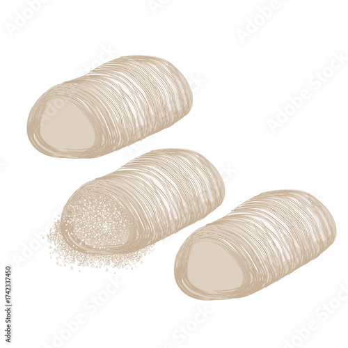 Vector Illustration Logo Clipart Korean Traditional candy Kkultarae Isolated