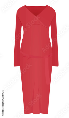 Red woman dress. vector illustration	