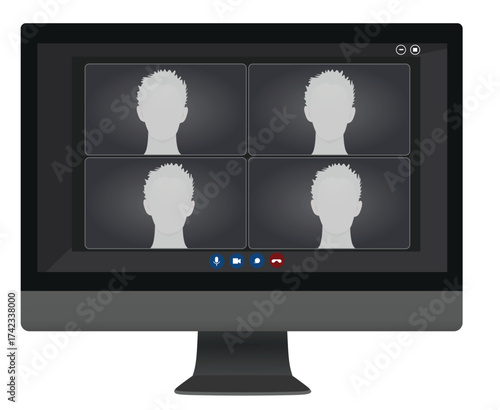 Video call app. vector illustration