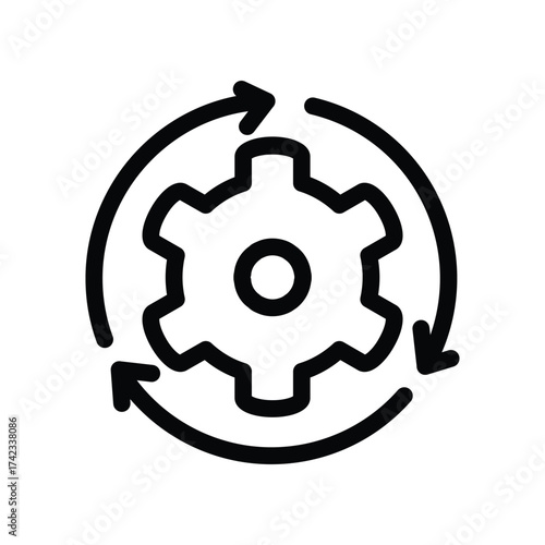 default setting outline icon vector design good for web or mobile app