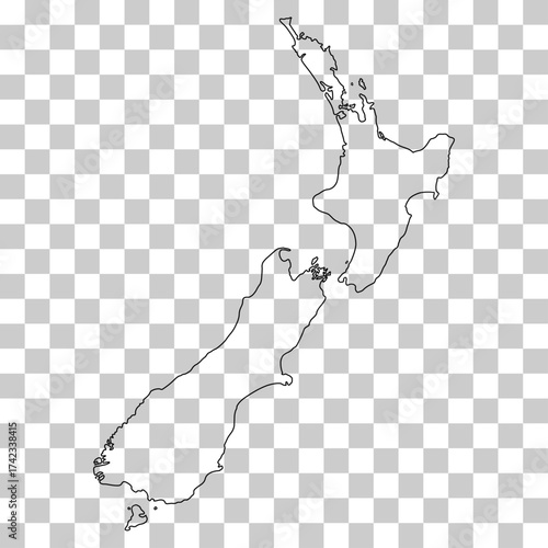 New zealand map symbol shape, travel web flat concept icon vector illustration .
