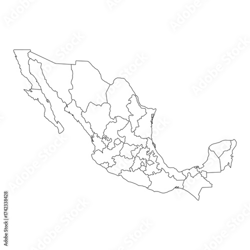 Mexico map symbol shape, travel web flat concept icon vector illustration .