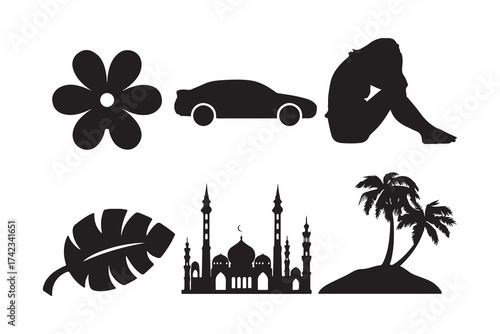 Travel and Emotion Silhouette Vector Collection