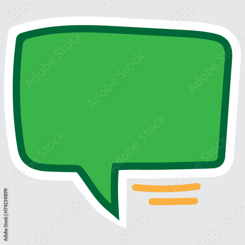 Green rectangular speech bubble