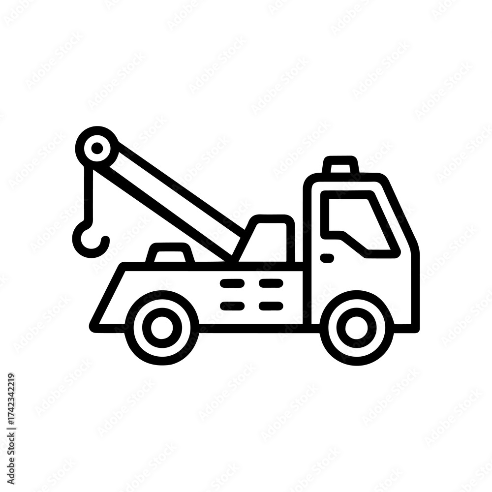 Naklejka premium Tow truck icon isolated on white background