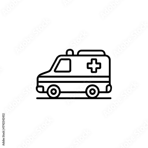 Wallpaper Mural Ambulance icon, emergency medical vehicle, isolated on white background Torontodigital.ca